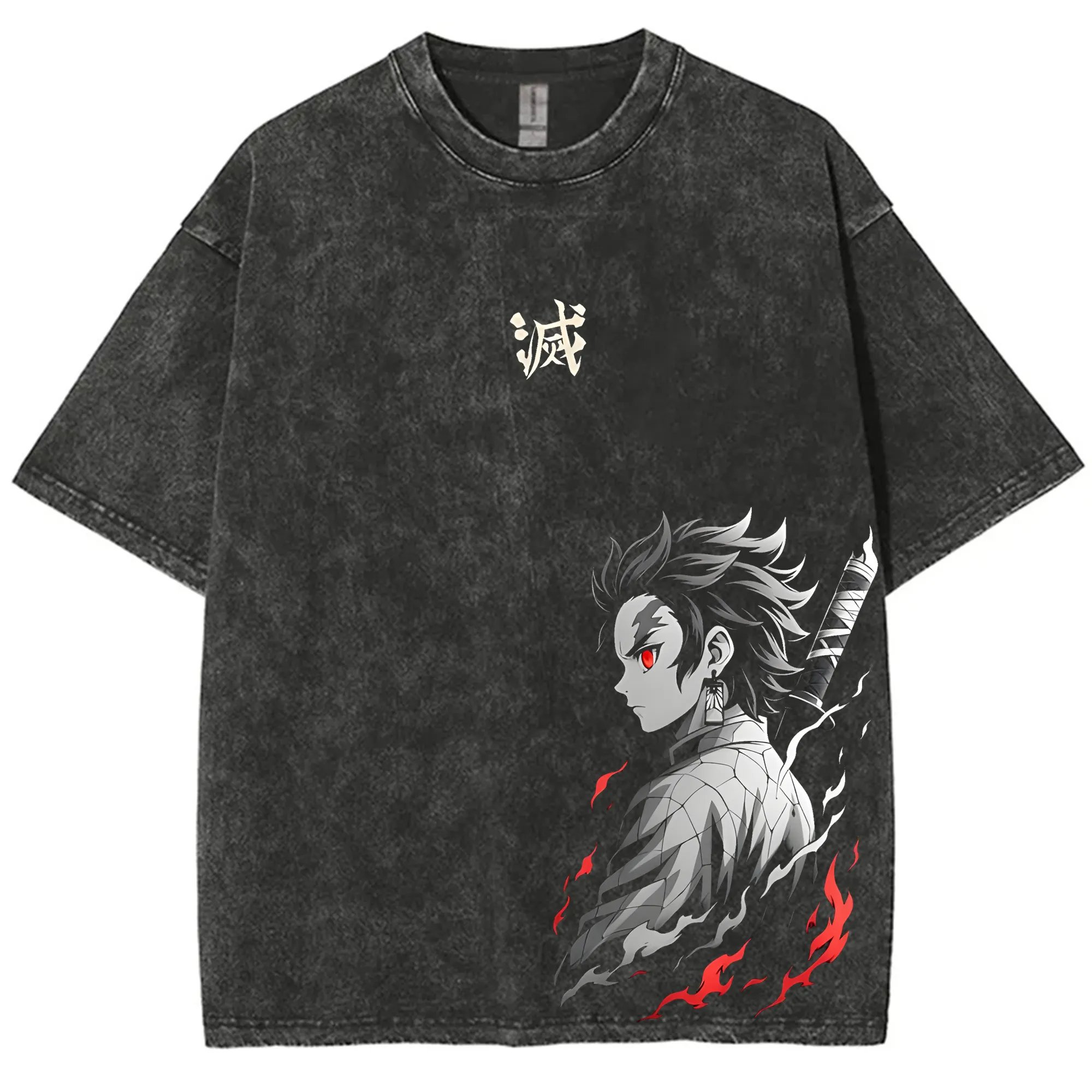 Anime Cosplay Pokemon - Streetwear Demon Slayer Vintage Gewassen Grafische