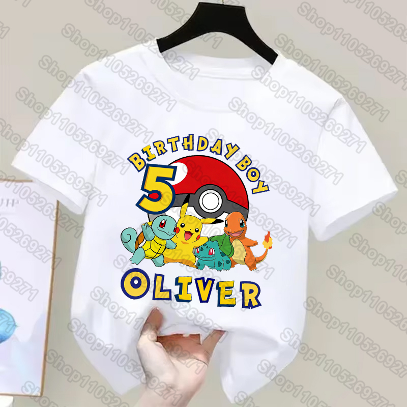 Anime Cosplay Pokemon - Pokemons Kinderen T-shirts Pikachu Verjaardag Nummer