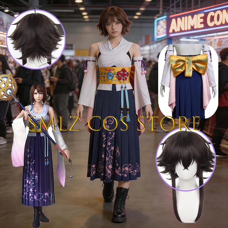 Anime Cosplay Dresses - Smlz FFX Yuna Cosplay Anime FF10
