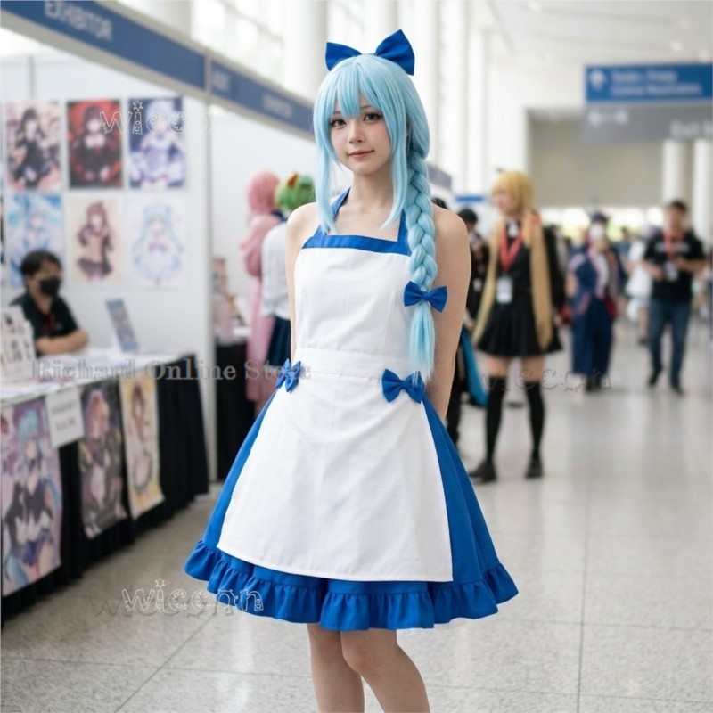 Zenos Anime Cosplay - Zeno Ushirono Natsu blauw-witte Loli-meisjesjurk –