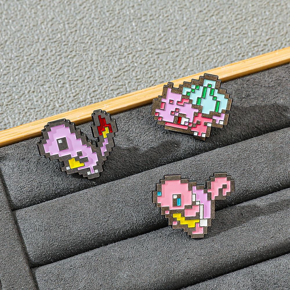 Anime Cosplay Pokemon - Pixel Mozaïek Pokemon Metalen Emaille Pin,