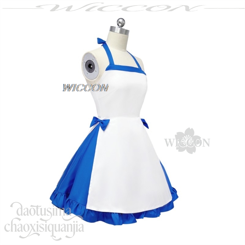 Zenos Anime Cosplay - Ushirono Natsu Kostuum Blauw Wit Jurkje