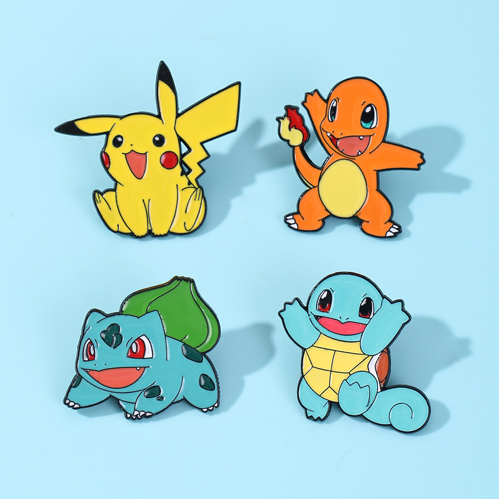 Anime Cosplay Pokemon - 4 stuks Pokemon Emaille Pins Set,