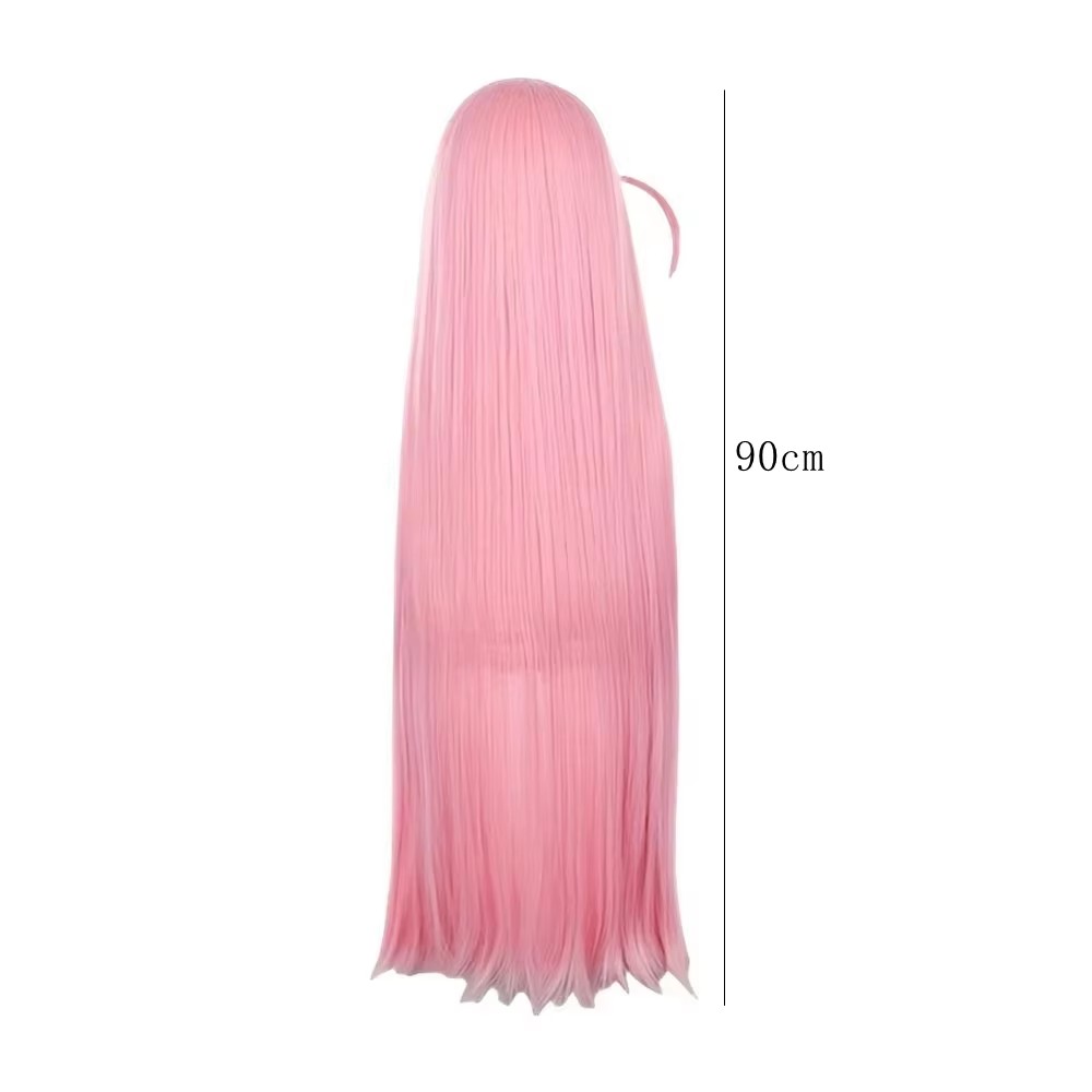 Lange rechte roze pruik met po - Anime Cosplay Girl Easy recensie en prijs