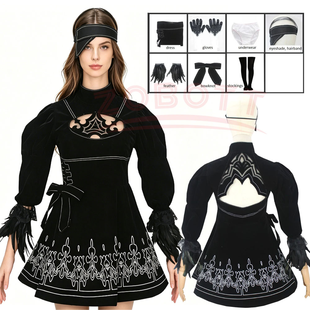8 STKS anime 2B Cosplay Kostuu - Anime Cosplay Eyes recensie en prijs